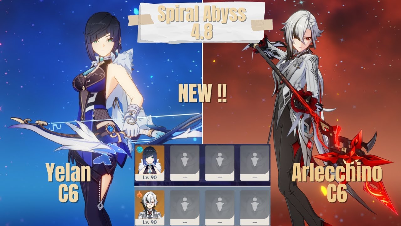 [NEW] C6 Yelan & C6 Arlecchino Solo Spiral Abyss 4.8