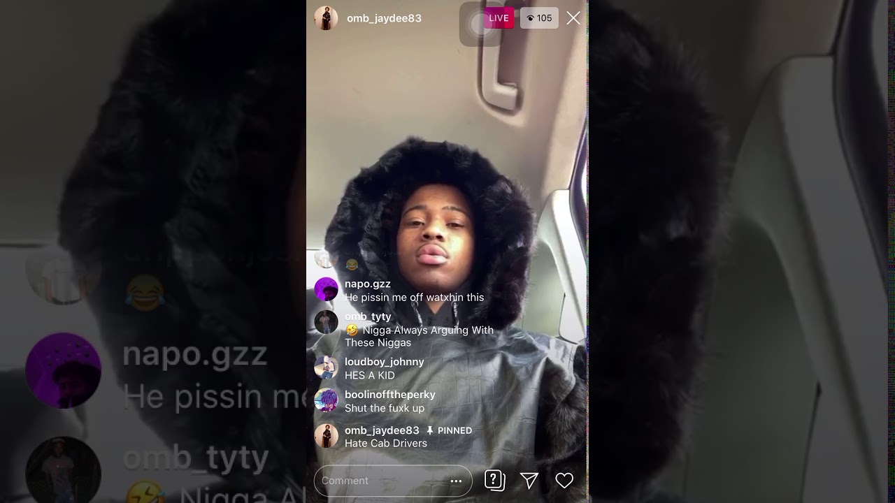 OMB Jaydee arguing with cab driver on IG live
