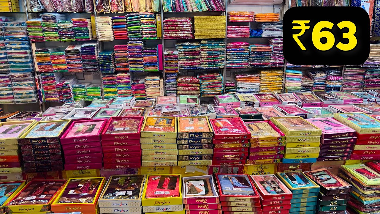 ₹63🥳 / Biggest Saree Manufacturer Mumbai / Royal Textile Market