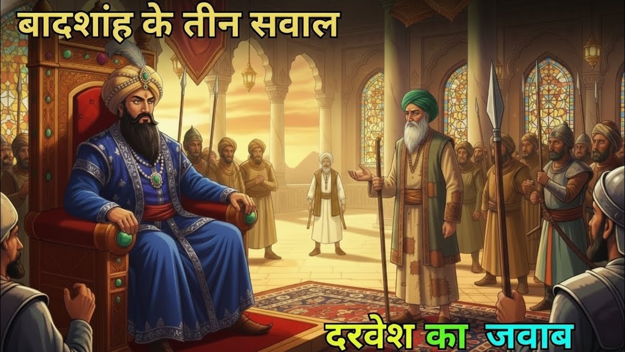 ​बादशाह के 3 उलझे हुए सवाल और दरवेश का रूहानी जवाब! 👑 एक दिल छू लेने वाली इस्लामिक कहानी।