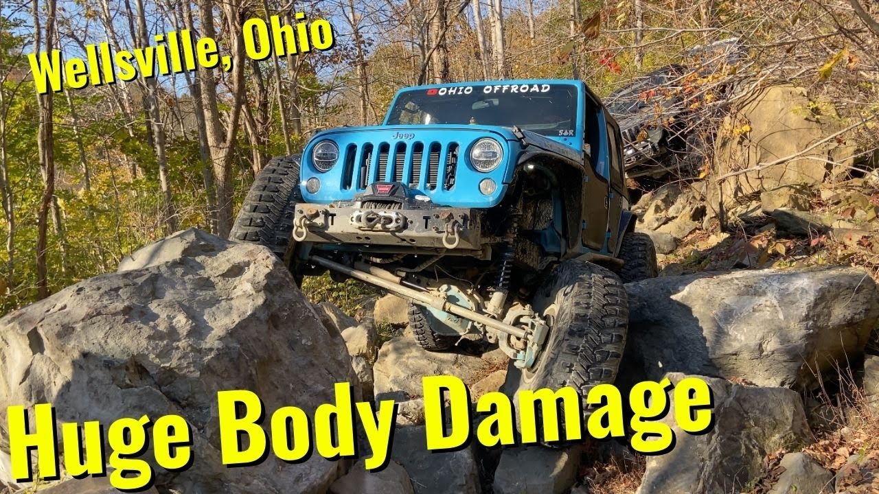 Worst Damage so far! On the Jeep Wrangler off-roading at Wellsville.