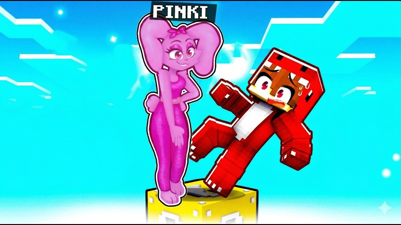 STUCK on ONE LUCKY BLOCK with WEIRD ANIME PINKI!