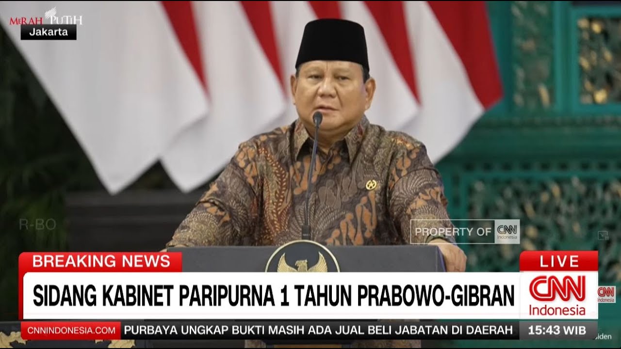 BREAKING NEWS Setahun Pemerintahan, Presiden Prabowo Gelar Sidang Kabinet Paripurna