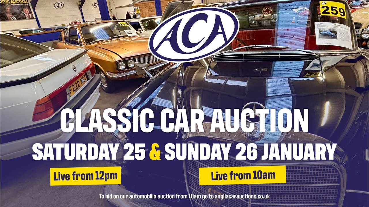 LIVE CLASSIC CAR AUCTION! Anglia Car Auctions January 2025 sale - Day One