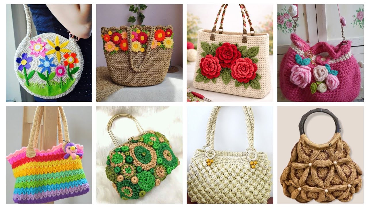#1 unique stylish crochet hand bags designs/latest attractive crochet purse designs