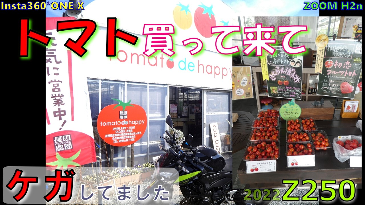 【Z250】KAWASAKI Z250 Insta360°ONE X#440 オートバイでトマトを買いに行く