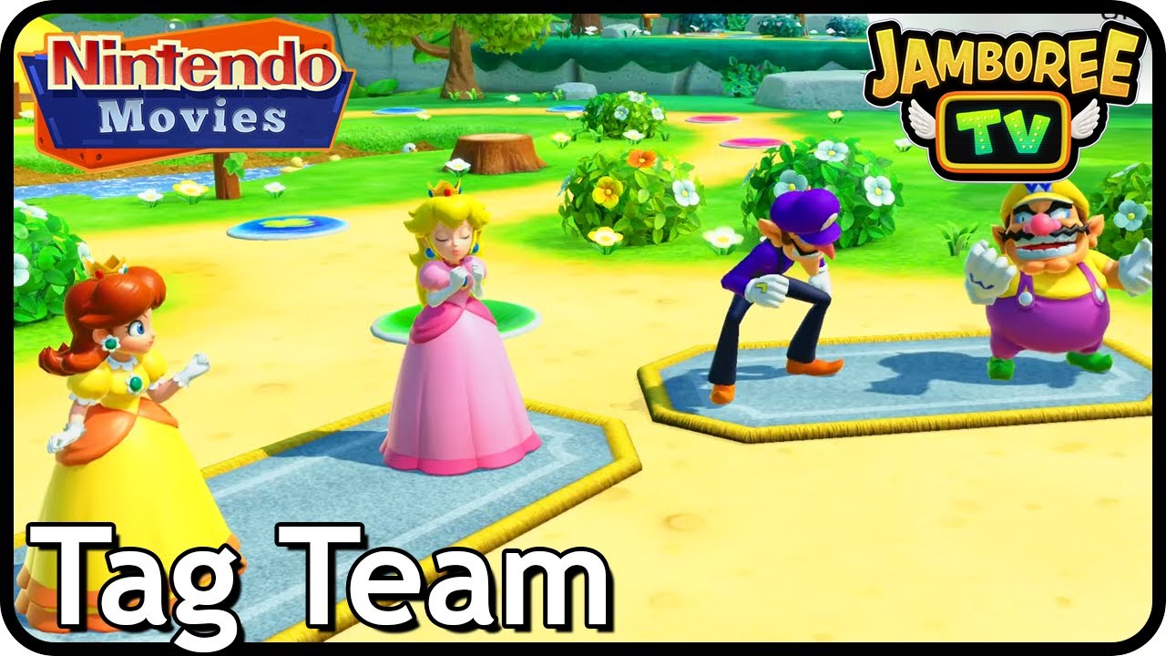 Super Mario Party Jamboree - Mega Wigglers Tree Party (Tag Team, Peach & Daisy vs Wario & Waluigi)