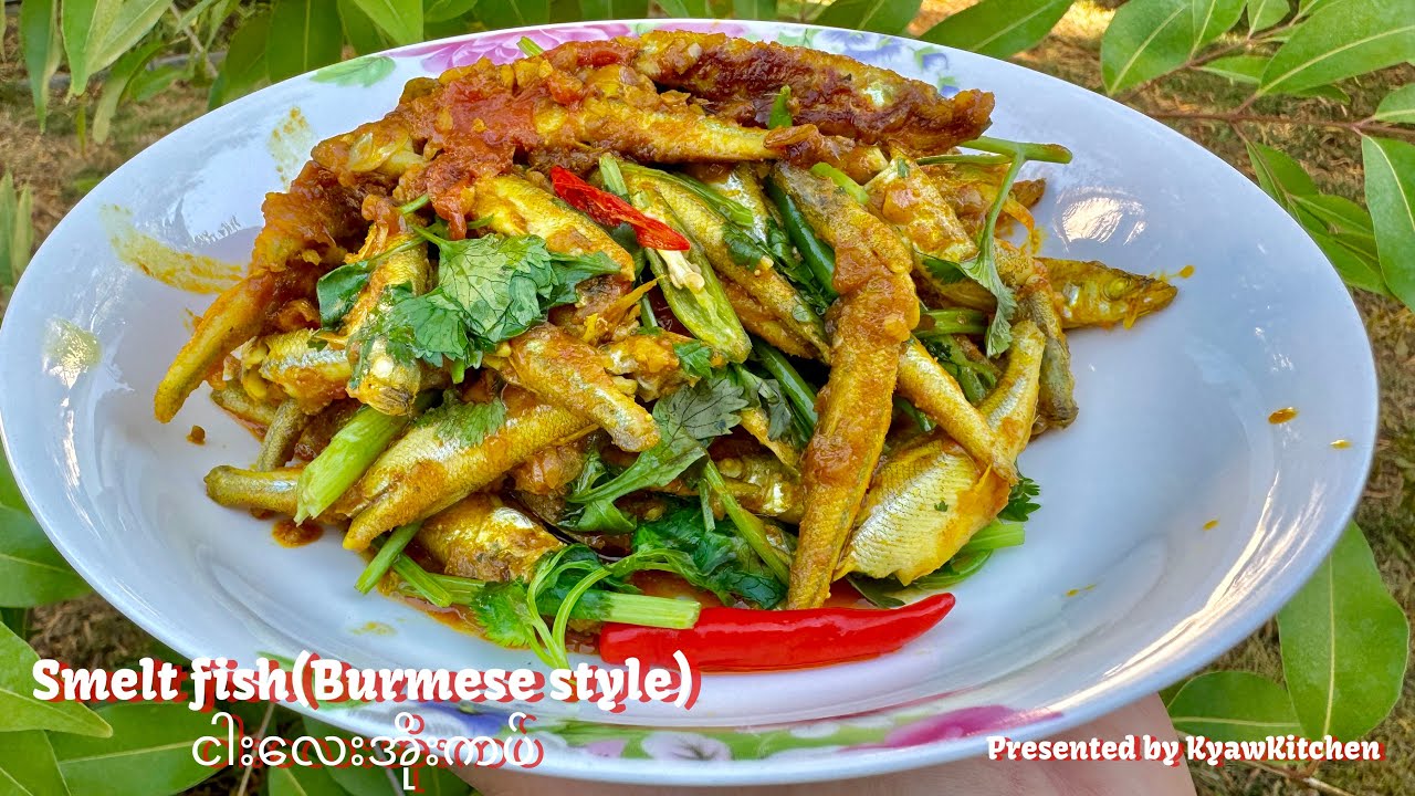 Smelt fish (Burmese Style) ငါးလေးအိုးကပ်