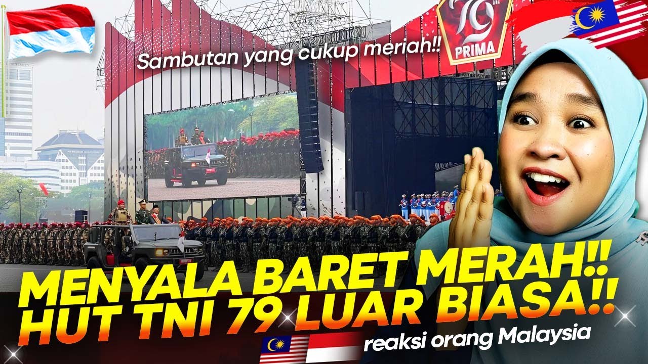🇮🇩 KEREN BANGET NIH!! LUAR BIASA SAMBUTAN HUT TNI 79! SEPERTI KONSER! || 🇲🇾 REACTION