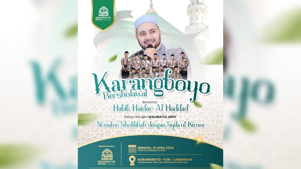 LIVE KARANGBOYO BERSHOLAWAT BERSAMA HABIB HAIDAR BIN ABDULLAH AL HADDAD