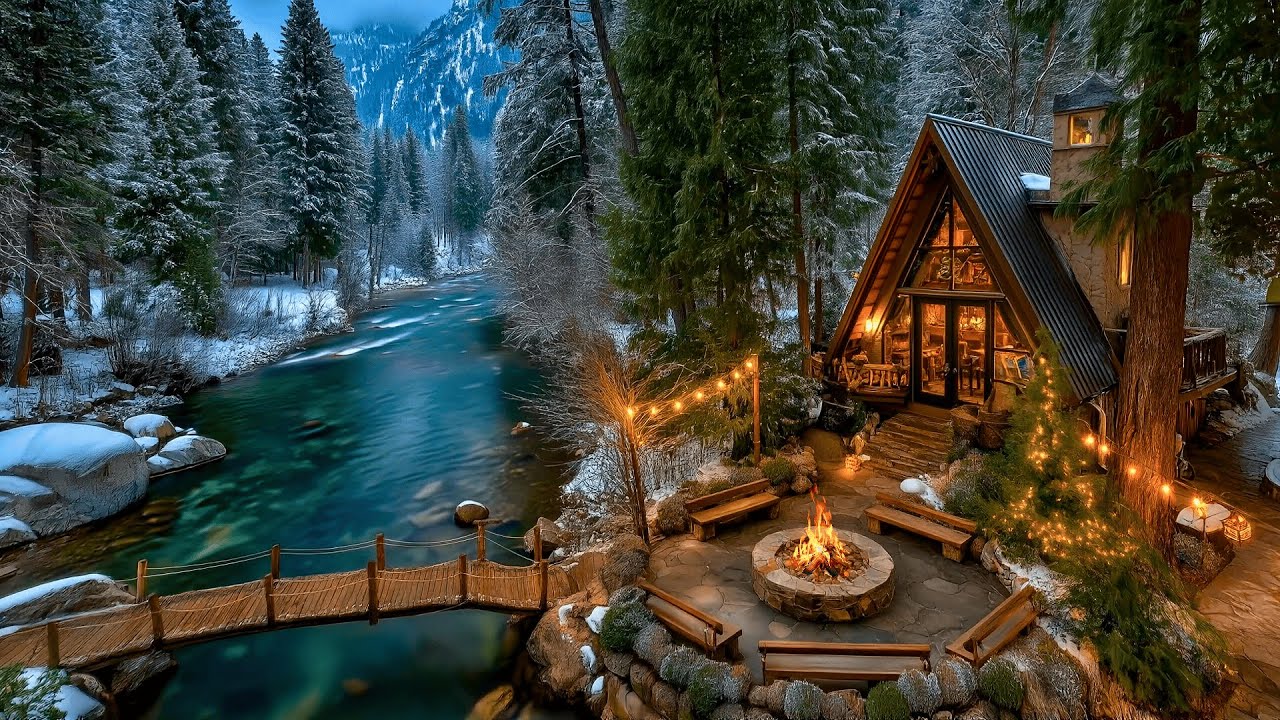 If You Love Silence, You’ll Love This → Birds, River & Fire at a Forest Cabin Patio