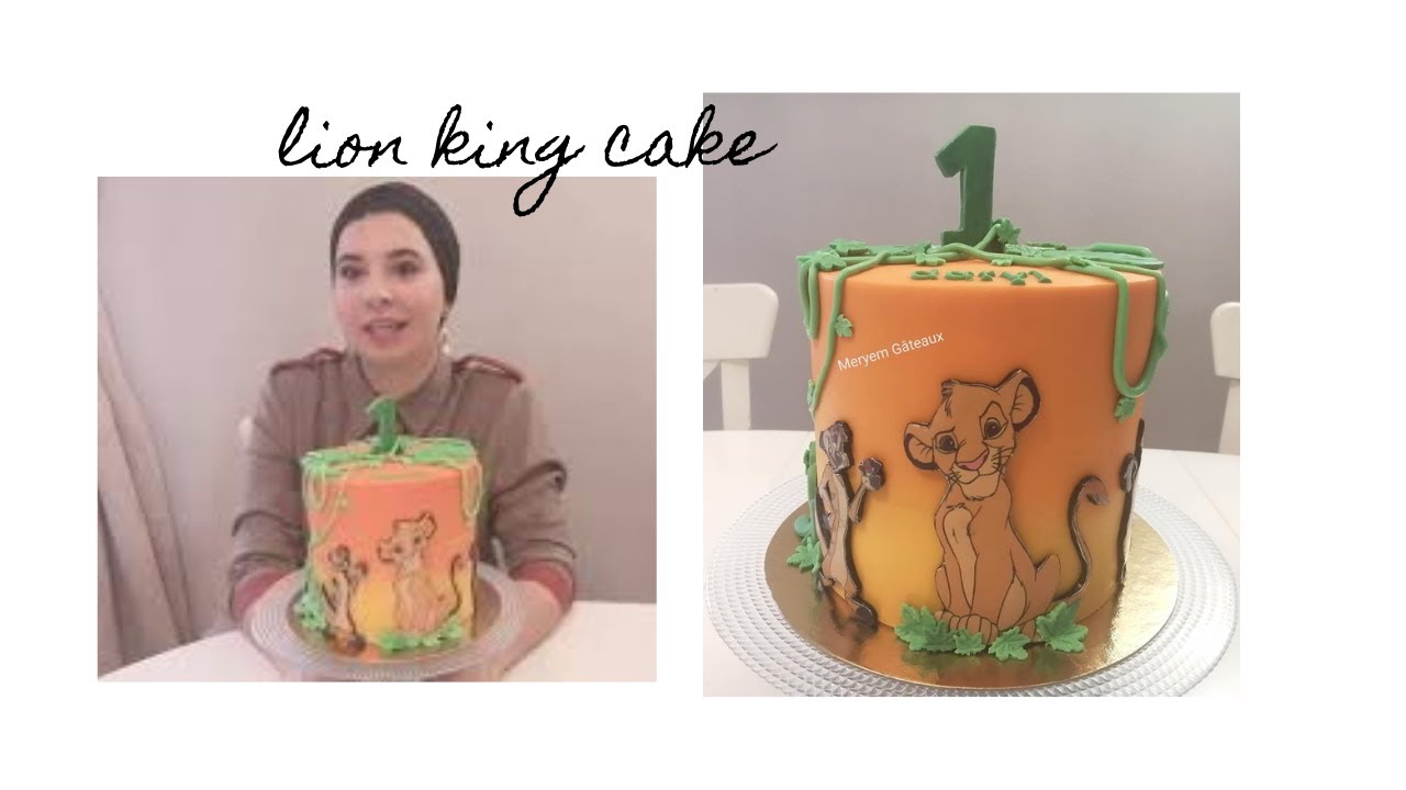 Cake Roi Lion, lissage ganache dégradé de couleurs au top!