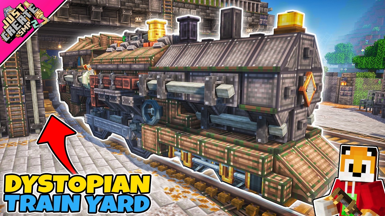 I built a HUGE DYSTOPIAN TRAIN WORKSHOP in Minecraft Create Mod