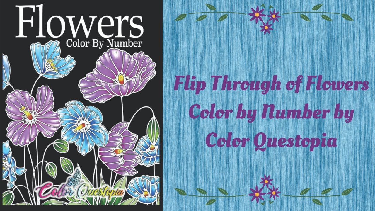 Flip Through of Flowers Color by Number by Color Questopia