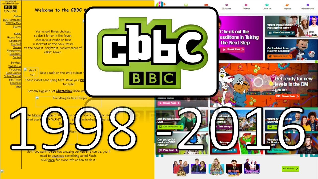 CBBC Website  - 1998 - 2016