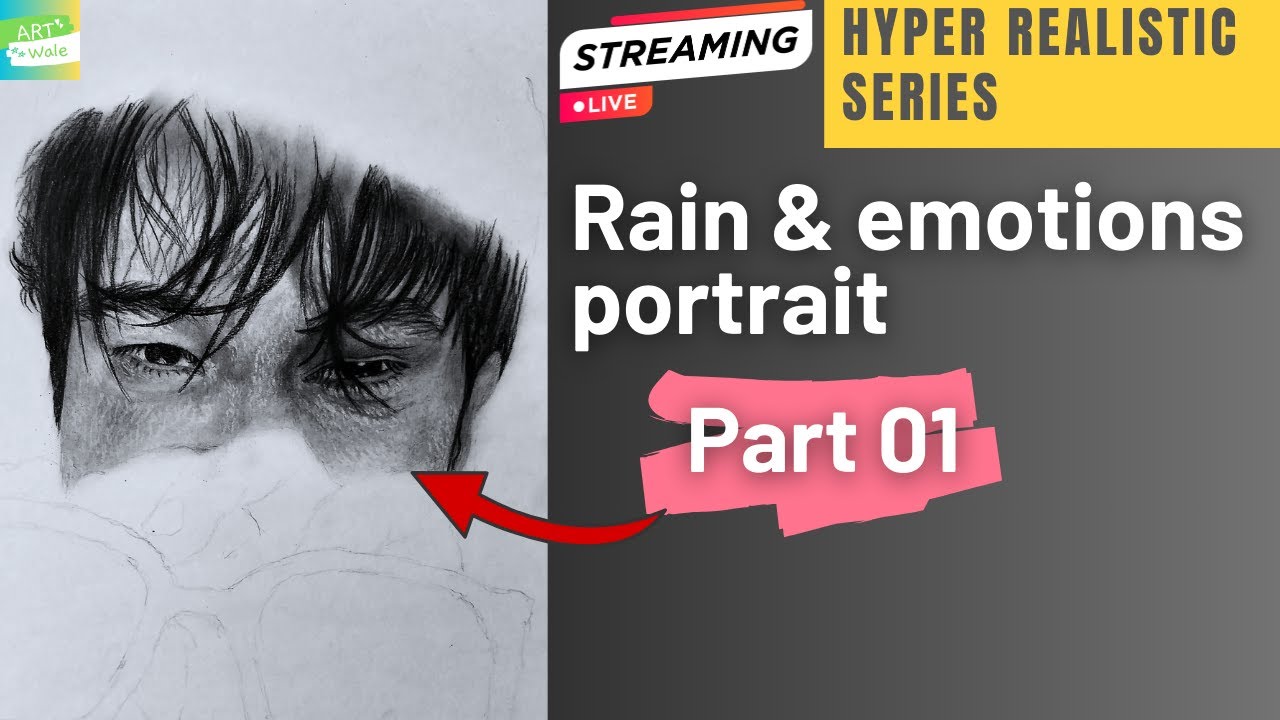 Rain & Emotions | Hyper Realistic Male Portrait – Part 01 | Intense Eye (Live)