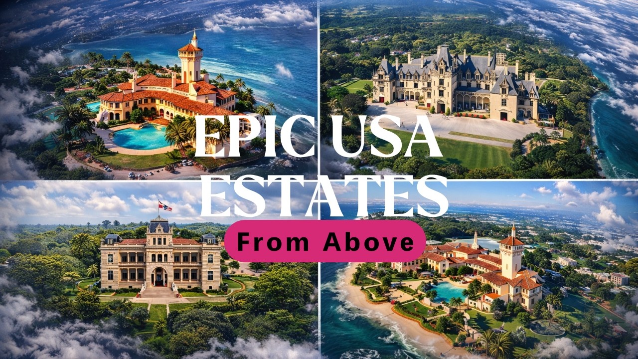 America’s Most Luxurious Mansions & Palaces in 4K | Aerial Views From Above
