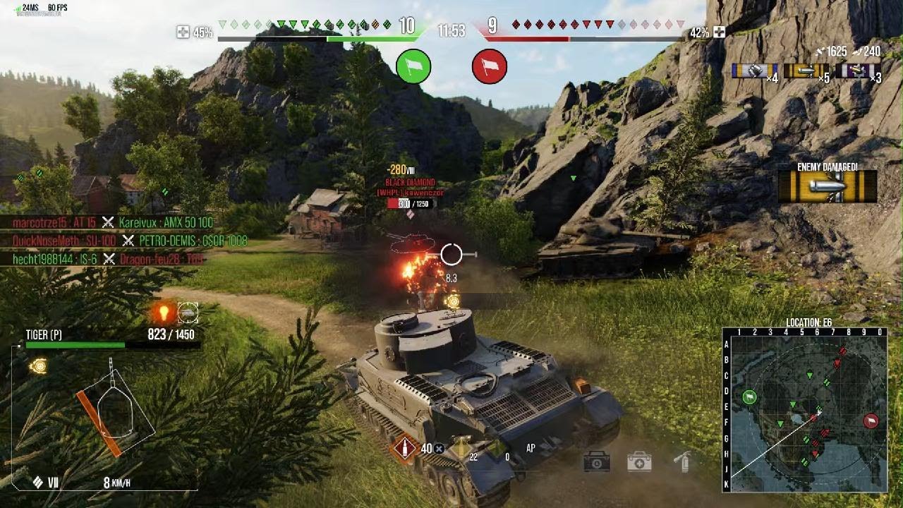 World of Tanks PS5: Fjords/ Tiger (P) 2K Damage