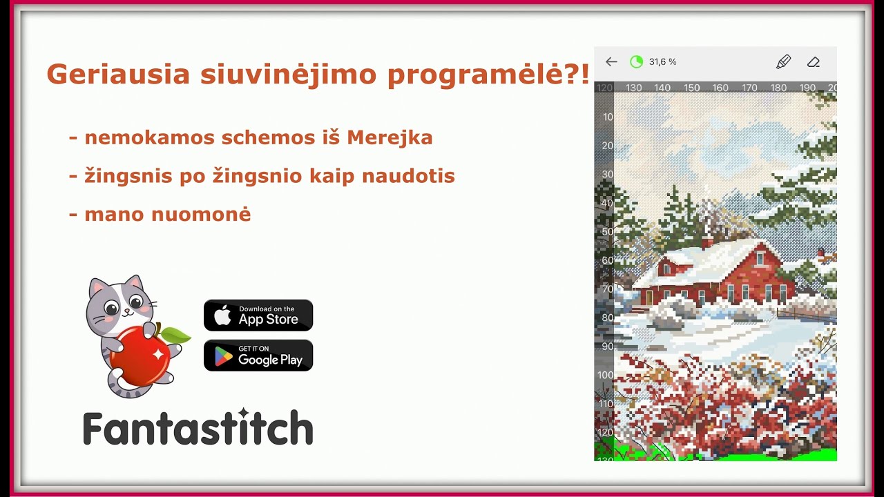 Fantastitch programėlė siuvinėtojoms. Nemokamos Merejka schemos #siuvinejimas #fantastitch #merejka