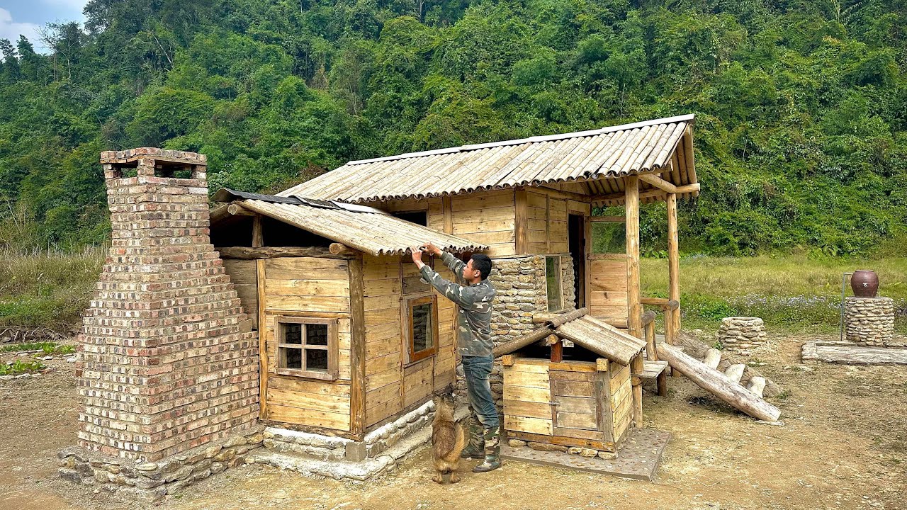 I spent many days building my wooden and stone house.