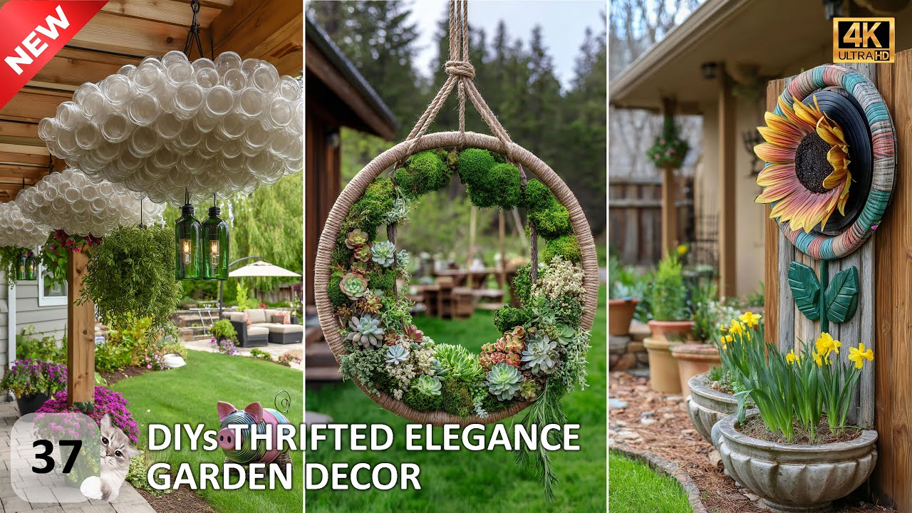 🌿 Savers/Value Village Thrift Hacks + Recycled Trash ♻️  DIYs ELEGANT Garden Decor ✨