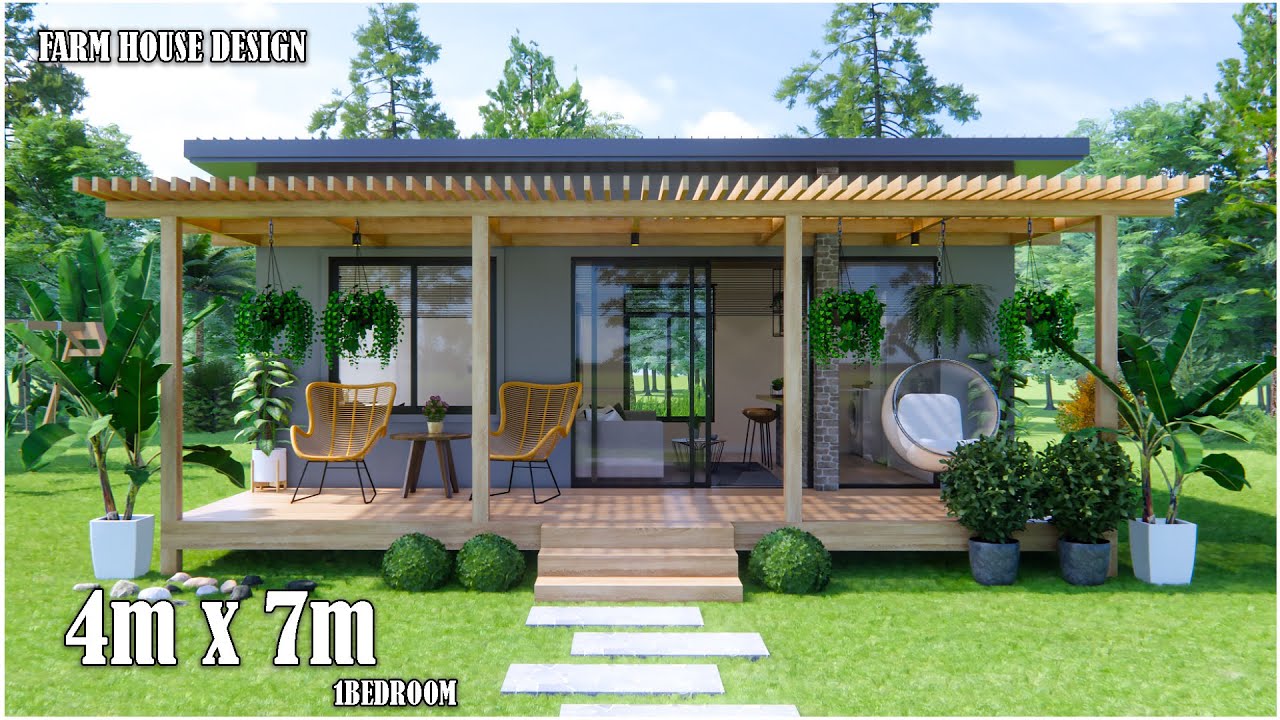 Farm House Design | 4m x 7m with 1Bedroom