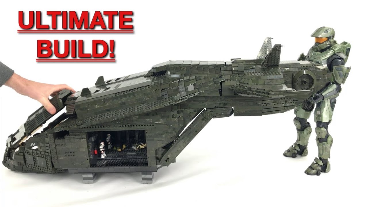 Halo Mega Construx ULTIMATE Pelican Dropship MOC Phase 3 OVERVIEW  - Roof & tail sections.