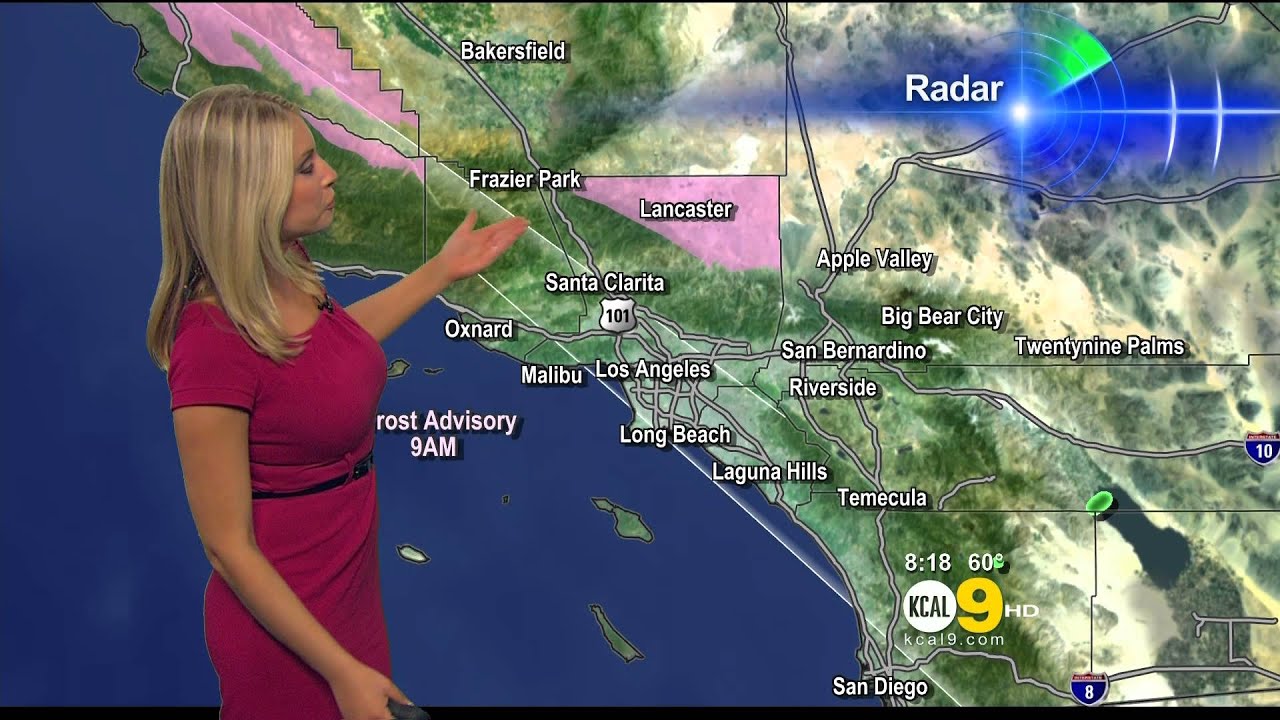 Evelyn Taft 2011/10/27 8PM KCAL9 HD; Short, pink/red dress