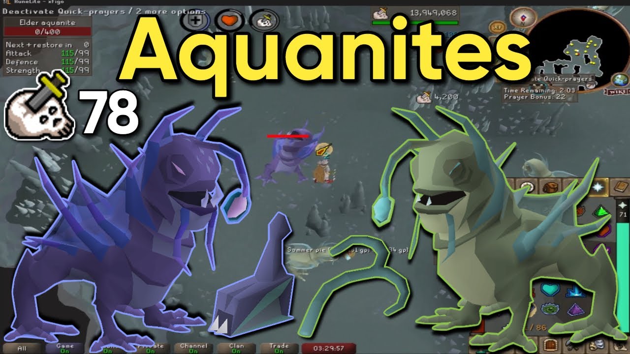أول تجربة سلاير لوحش أكوانيت في لعبة osrs بالعربي Aquanite - Elder aquanite - Aquanite hopper - OSRS