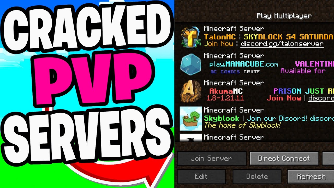 Топ-5 взломанных PVP-серверов Minecraft в 2026 году! - IP-адреса серверов