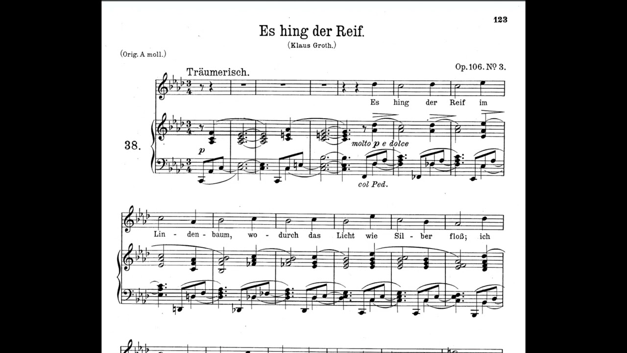 Brahms: 5 Lieder, Op. 106 (1885-88) with score