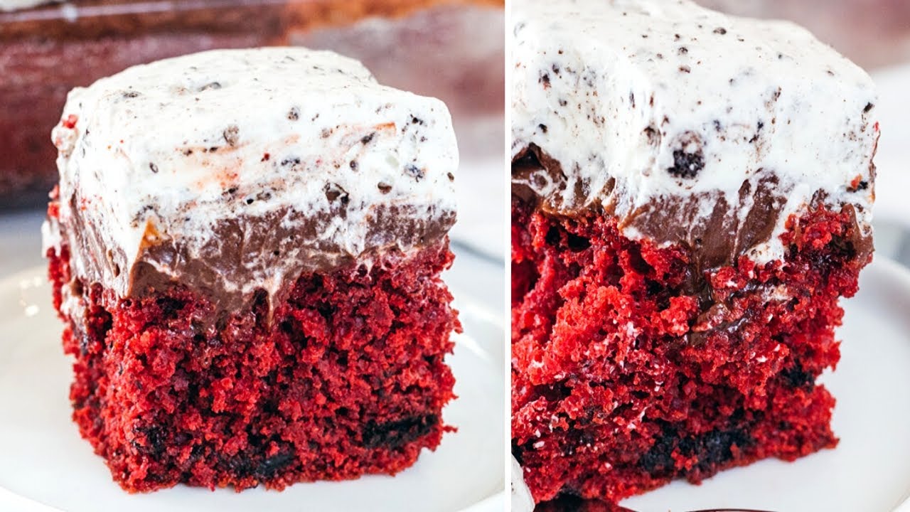Red Velvet Oreo Poke Cake