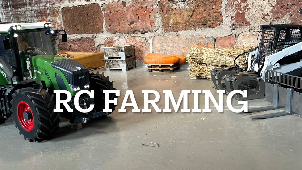 Farming with Rc4wd Lxy Rc bobcat 870 and Blocher fendt,  rc construction