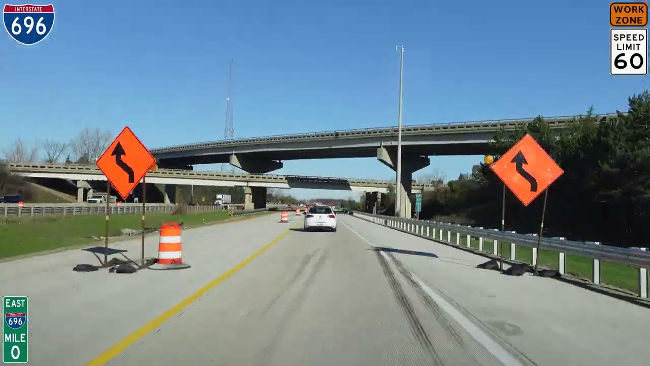 Metro Detroit, Michigan US-23 NB to I-96 EB to I-696 EB to I-75 NB