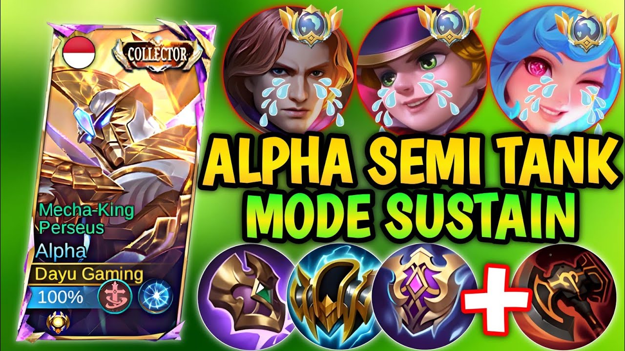ALPHA SOLO RANK MODE SEMI TANK LAWAN CICI DI EXP LANE‼️GAMEPLAY ALPHA TERBARU‼️Mobile Legends