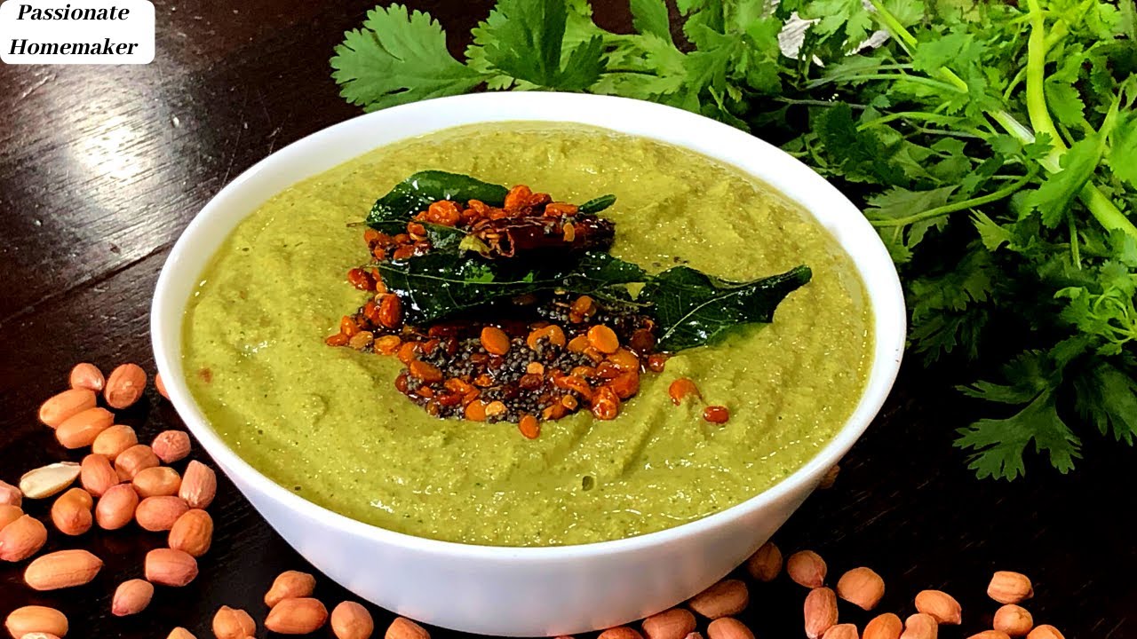 Peanut Coriander Chutney - Peanut Chutney-Palli Chutney - Side Dish For Idli Dosa - Chutney Recipes
