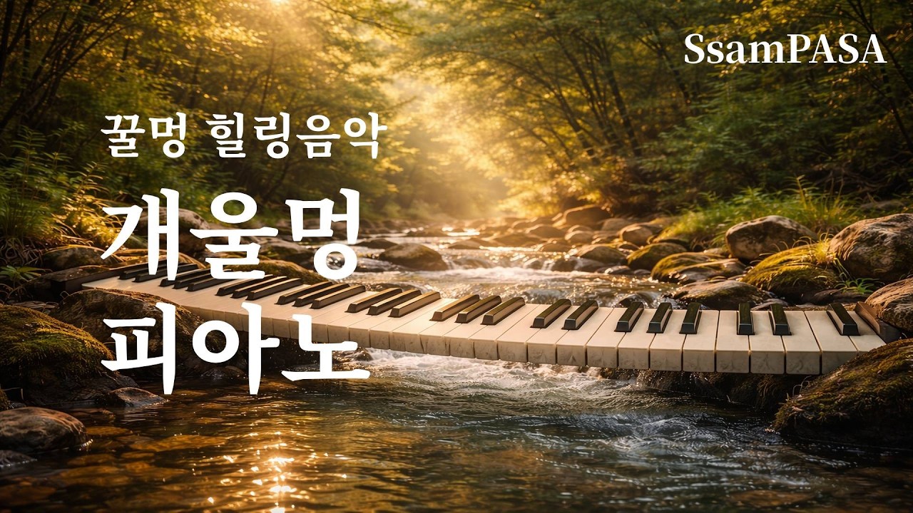 꿀멍 힐링음악 | 개울멍 피아노 | 편안한 피아노 힐링음악 (1시간)
