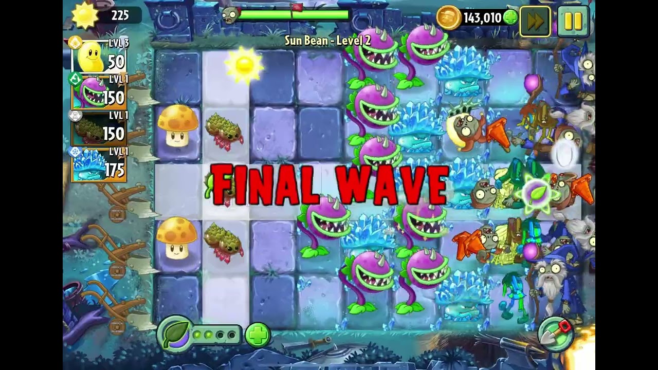 Sunbean Level 1 to Level 5 Plants vs Zombies 2
