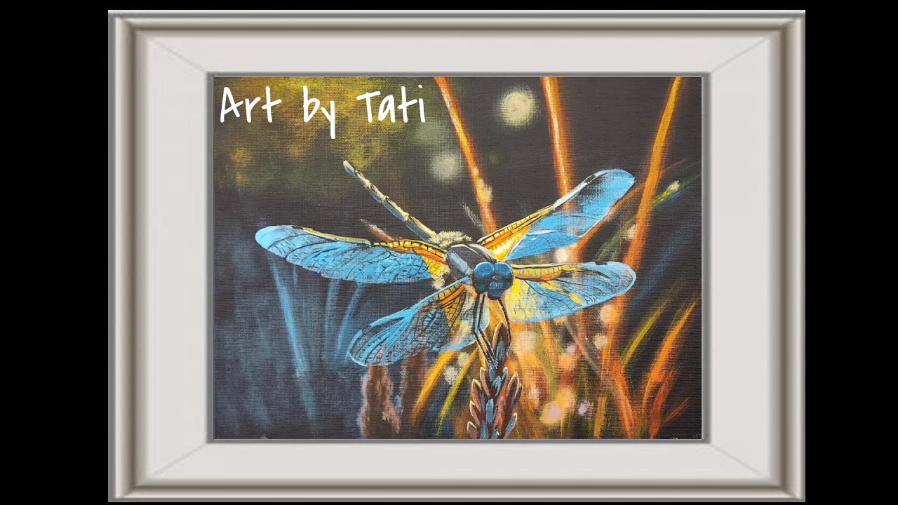 How to paint a Dragonfly in sunlight | Painting transparent wings