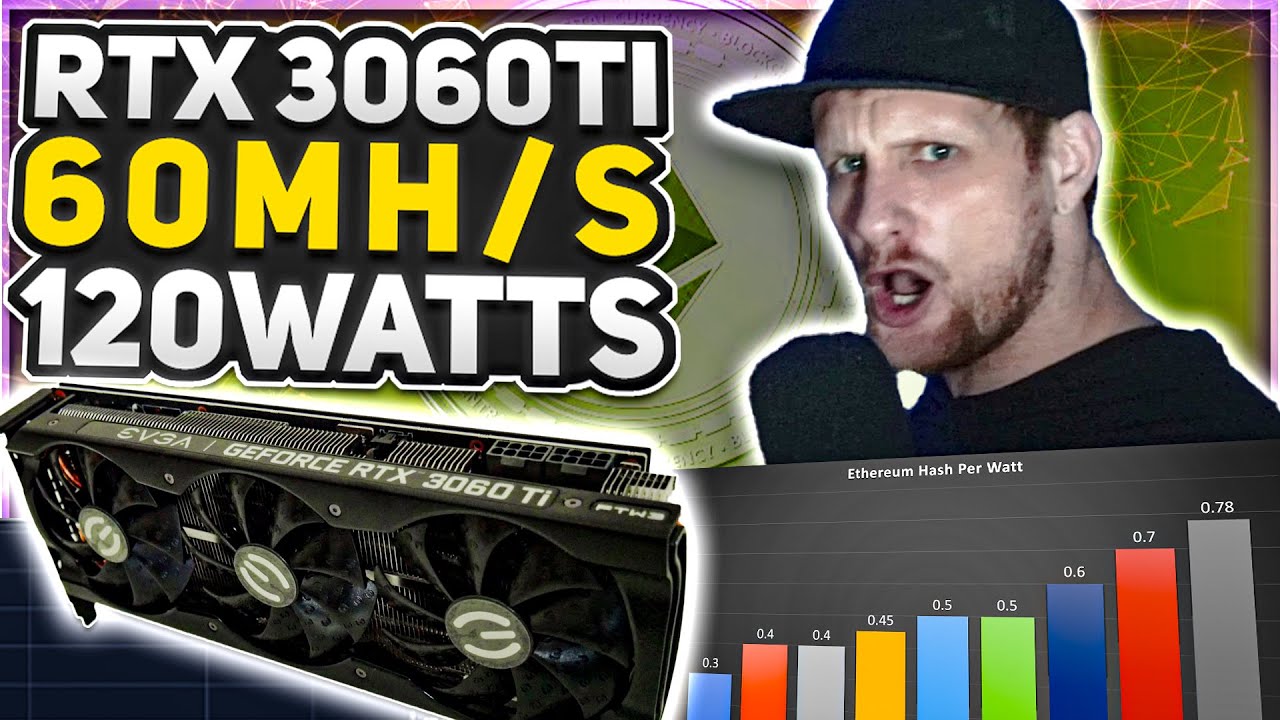 Хешрейт Ethereum на RTX 3060 TI