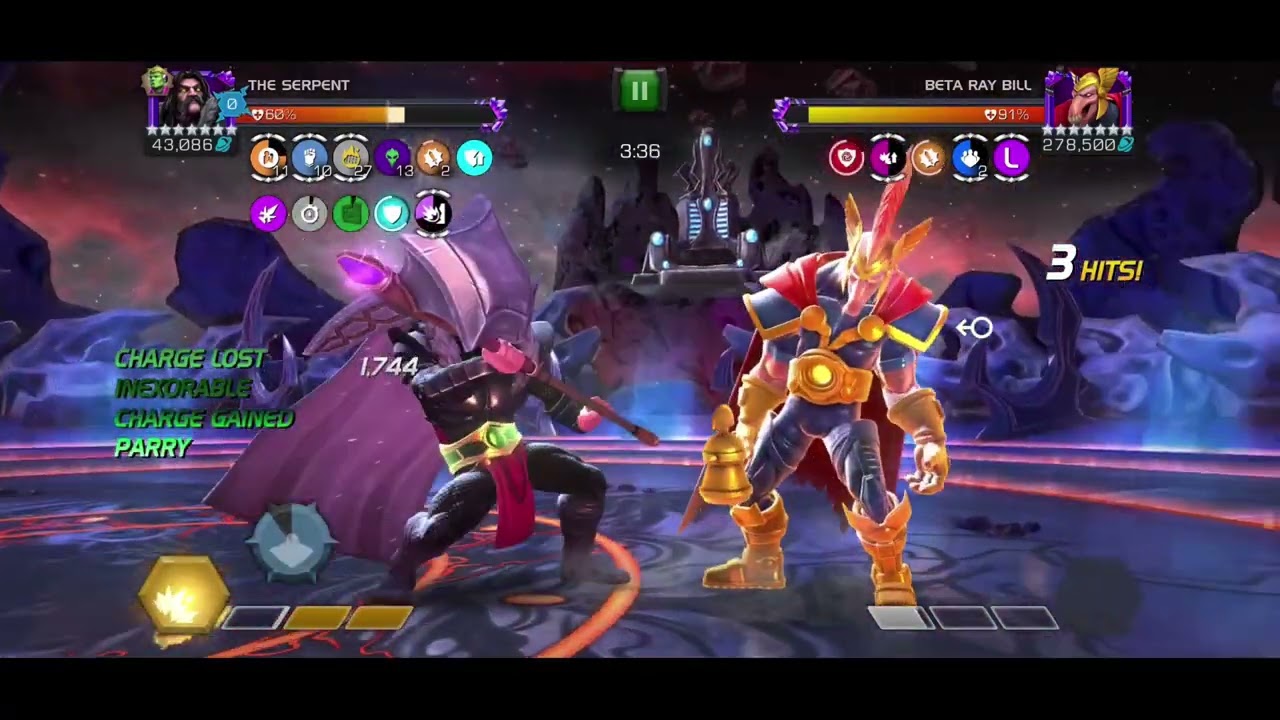 The Serpent vs Beta Ray Bill Nightmare Raids - Marvel Contest of Champions