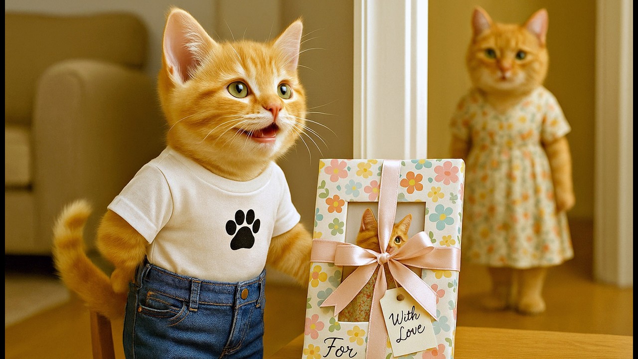 🎁 Tiny Cat Crafts a Mother’s Day Photo Frame: A Handmade Hug for Mom 💛📸