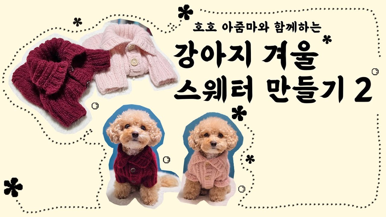강아지 겨울 스웨터 만들기~2