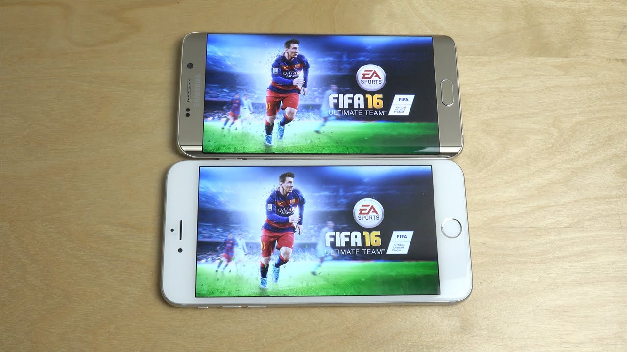 FIFA 16 Ultimate Team Samsung Galaxy S6 Edge+ vs. iPhone 6 Plus - Gameplay Review