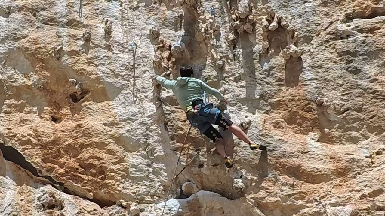 Eros (5.12d) at Ahri in Kalymnos