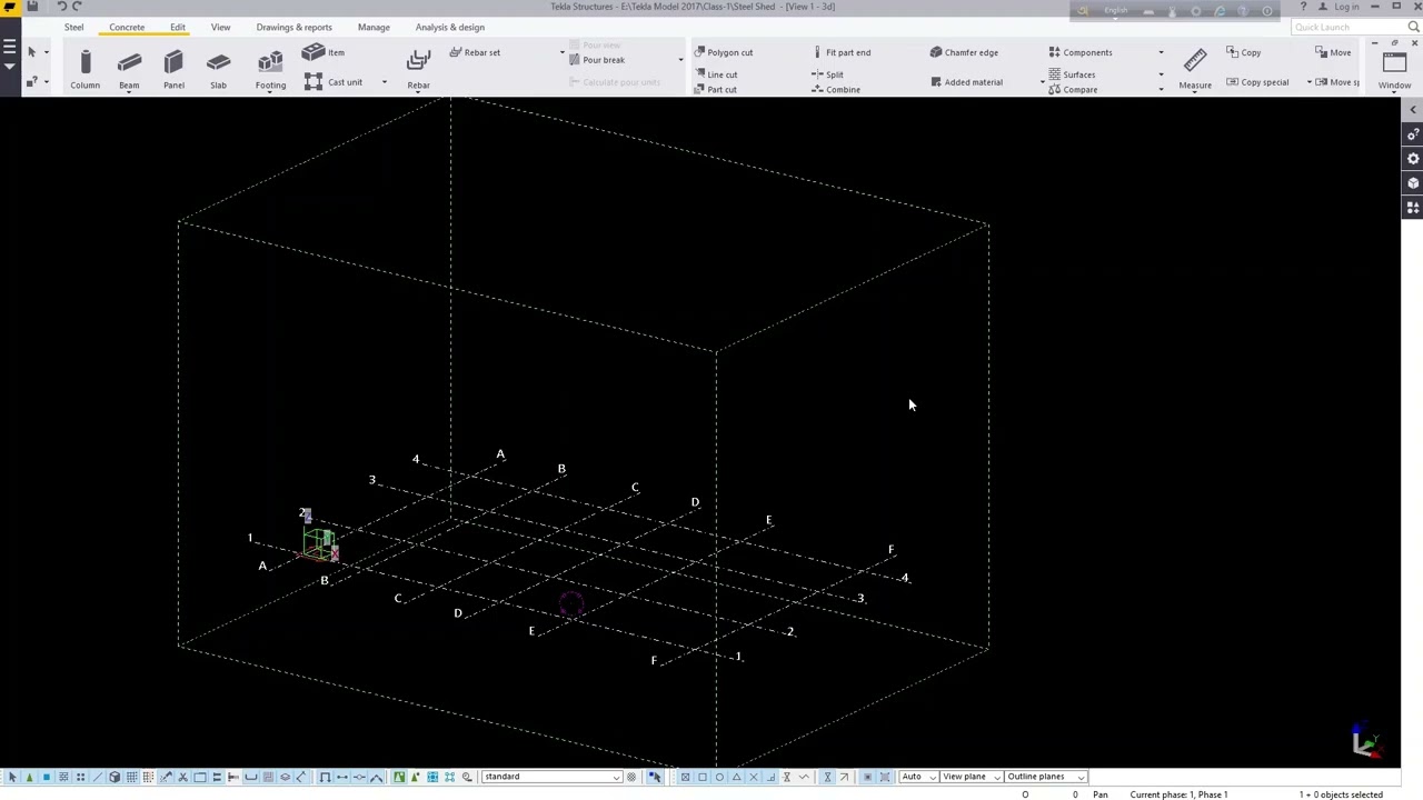 Tekla Structures I Class 02 I CREATE VIEW & CHANGE BACKGROUNG COLOR