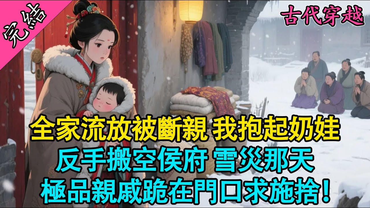 【一口氣聽完】全家流放被斷親？我抱起奶娃，反手搬空侯府！雪災那天，極品親戚跪在門口求施捨！#穿越 #古言 #有聲書 #小說 #萌娃