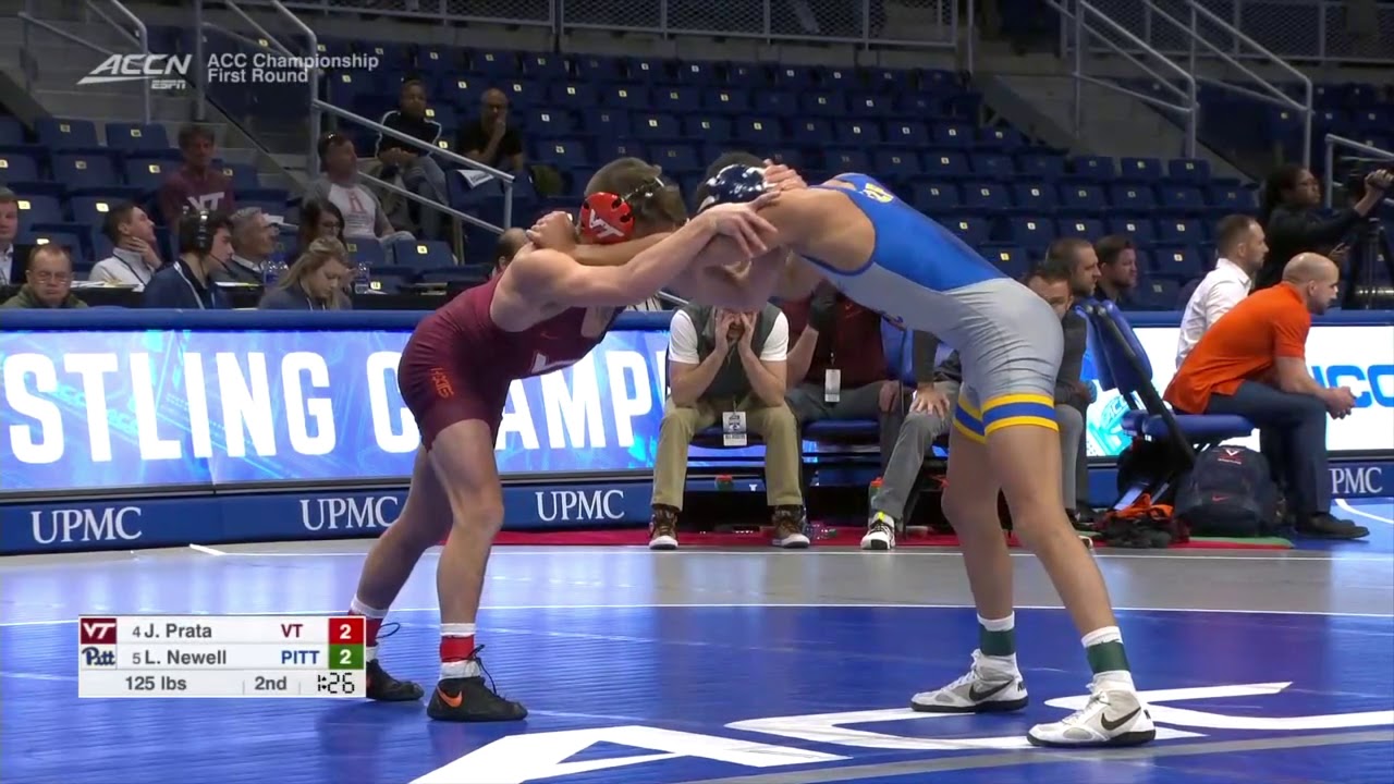 125lbs Joey Prata (Virginia Tech) dec Louis Newell (Pitt)