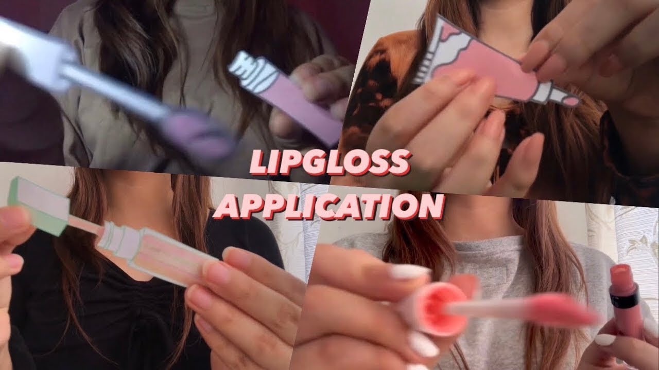 asmr lipgloss application compilation for sleep