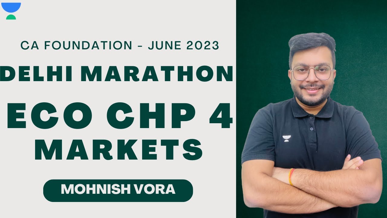 Eco Chapter 4 | Markets | Marathon | Mohnish Vora | CA Foundation June 2023